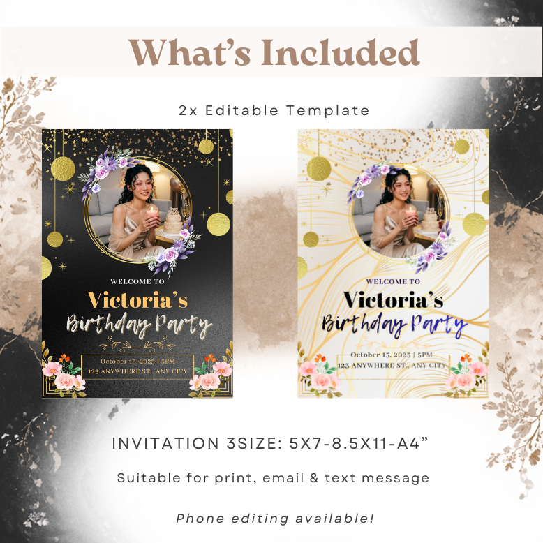 Luxury Birthday Invitation Template