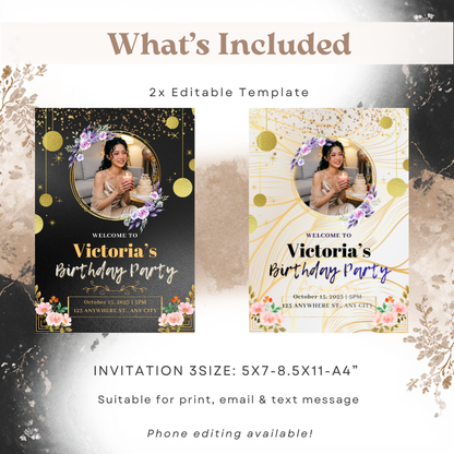 Luxury Birthday Invitation Template