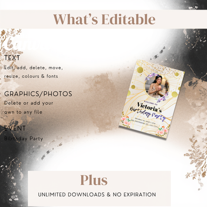 Luxury Birthday Invitation Template